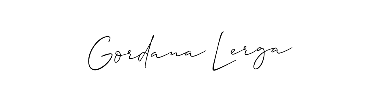 Gordana Lerga stylish signature style. Best Handwritten Sign (Allison_Script) for my name. Handwritten Signature Collection Ideas for my name Gordana Lerga. Gordana Lerga signature style 2 images and pictures png