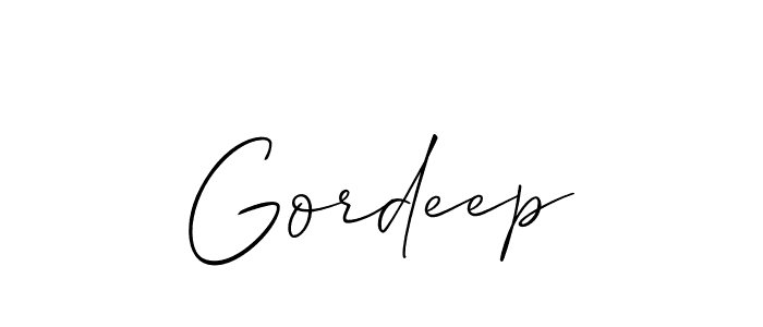 How to make Gordeep signature? Allison_Script is a professional autograph style. Create handwritten signature for Gordeep name. Gordeep signature style 2 images and pictures png