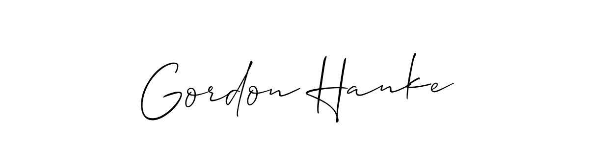 Allison_Script is a professional signature style that is perfect for those who want to add a touch of class to their signature. It is also a great choice for those who want to make their signature more unique. Get Gordon Hanke name to fancy signature for free. Gordon Hanke signature style 2 images and pictures png