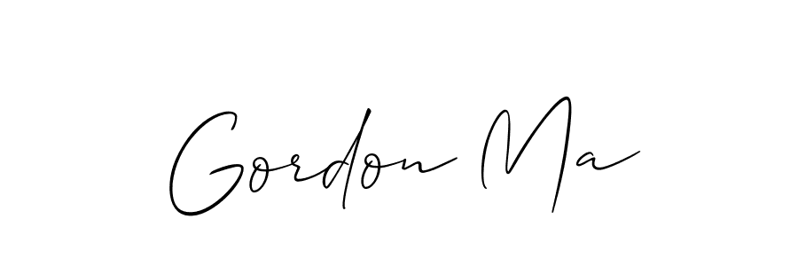 Make a beautiful signature design for name Gordon Ma. With this signature (Allison_Script) style, you can create a handwritten signature for free. Gordon Ma signature style 2 images and pictures png