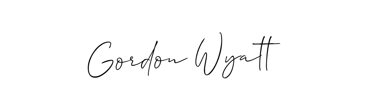 Make a beautiful signature design for name Gordon Wyatt. With this signature (Allison_Script) style, you can create a handwritten signature for free. Gordon Wyatt signature style 2 images and pictures png