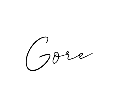 Design your own signature with our free online signature maker. With this signature software, you can create a handwritten (Allison_Script) signature for name Gore. Gore signature style 2 images and pictures png