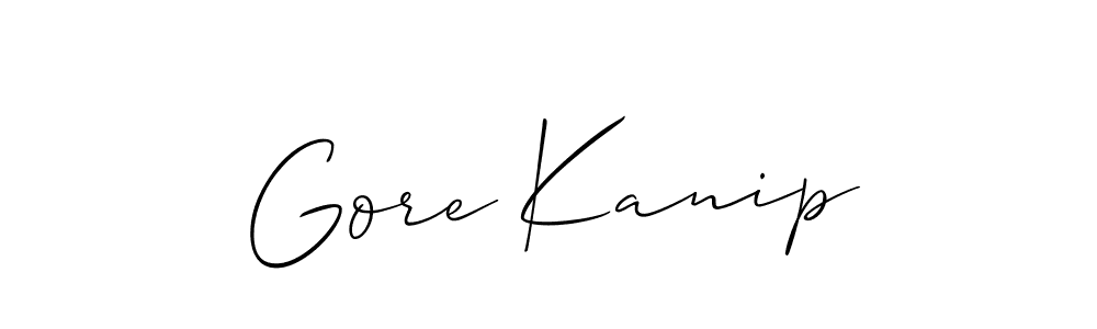 Allison_Script is a professional signature style that is perfect for those who want to add a touch of class to their signature. It is also a great choice for those who want to make their signature more unique. Get Gore Kanip name to fancy signature for free. Gore Kanip signature style 2 images and pictures png