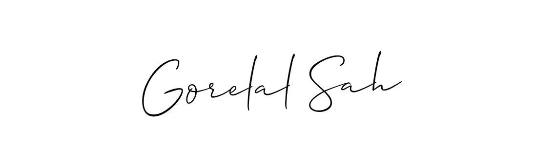 Make a beautiful signature design for name Gorelal Sah. With this signature (Allison_Script) style, you can create a handwritten signature for free. Gorelal Sah signature style 2 images and pictures png