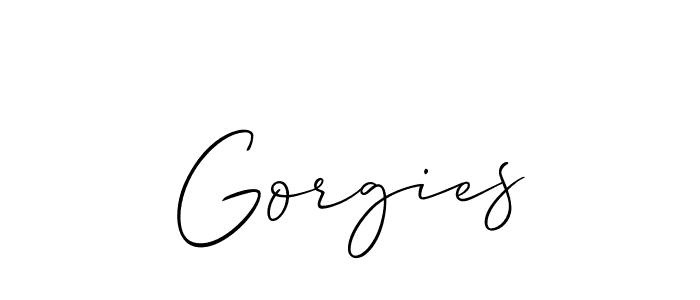 How to make Gorgies signature? Allison_Script is a professional autograph style. Create handwritten signature for Gorgies name. Gorgies signature style 2 images and pictures png