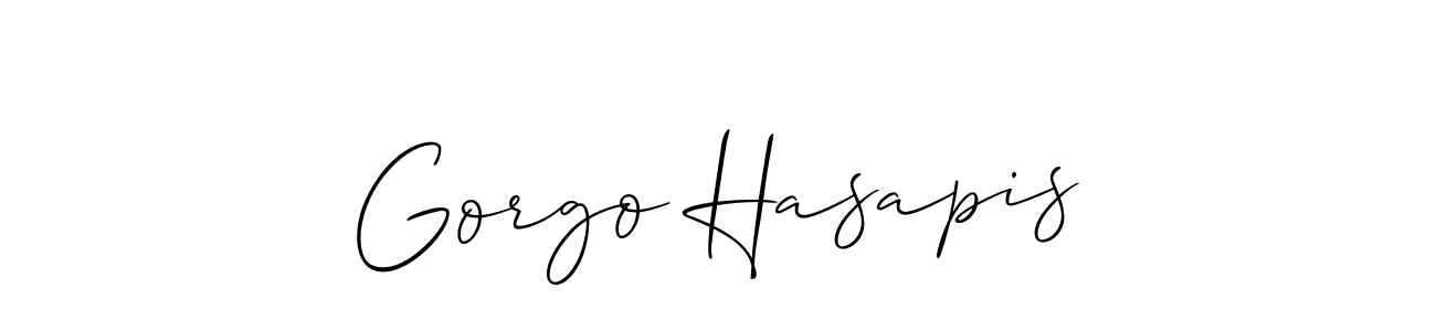 Allison_Script is a professional signature style that is perfect for those who want to add a touch of class to their signature. It is also a great choice for those who want to make their signature more unique. Get Gorgo Hasapis name to fancy signature for free. Gorgo Hasapis signature style 2 images and pictures png