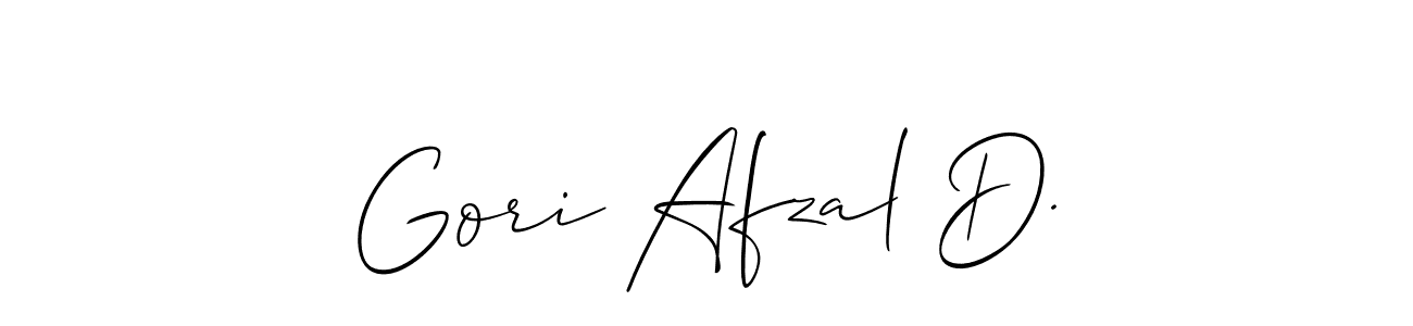 This is the best signature style for the Gori Afzal D. name. Also you like these signature font (Allison_Script). Mix name signature. Gori Afzal D. signature style 2 images and pictures png