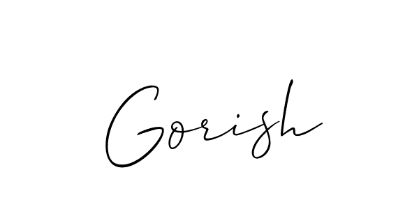 Allison_Script is a professional signature style that is perfect for those who want to add a touch of class to their signature. It is also a great choice for those who want to make their signature more unique. Get Gorish name to fancy signature for free. Gorish signature style 2 images and pictures png
