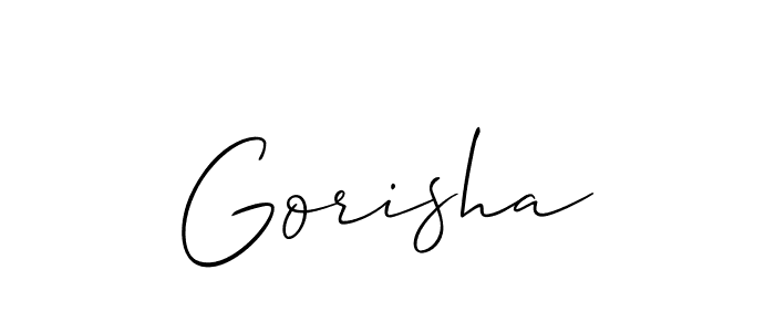 Gorisha stylish signature style. Best Handwritten Sign (Allison_Script) for my name. Handwritten Signature Collection Ideas for my name Gorisha. Gorisha signature style 2 images and pictures png