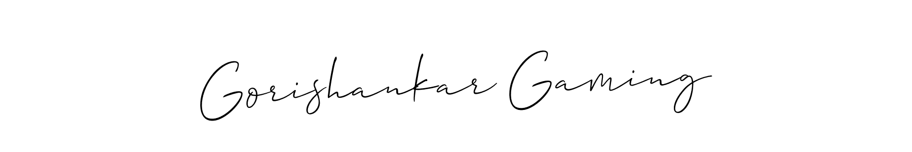 Similarly Allison_Script is the best handwritten signature design. Signature creator online .You can use it as an online autograph creator for name Gorishankar Gaming. Gorishankar Gaming signature style 2 images and pictures png