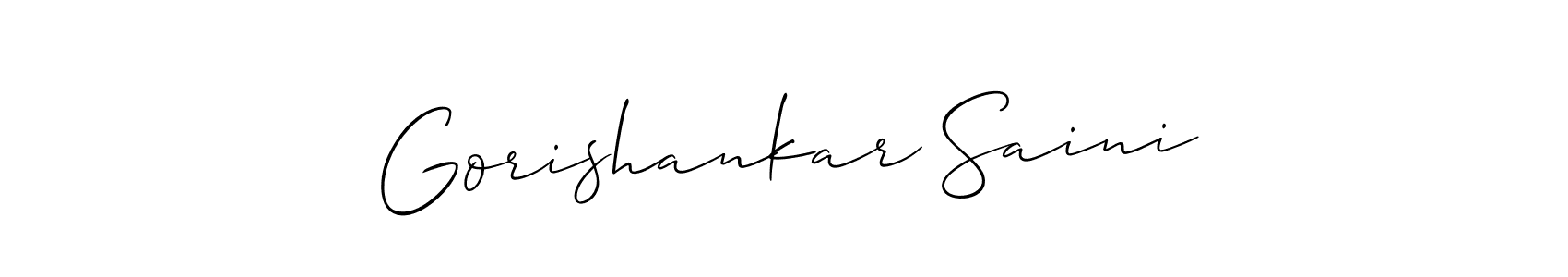 Allison_Script is a professional signature style that is perfect for those who want to add a touch of class to their signature. It is also a great choice for those who want to make their signature more unique. Get Gorishankar Saini name to fancy signature for free. Gorishankar Saini signature style 2 images and pictures png