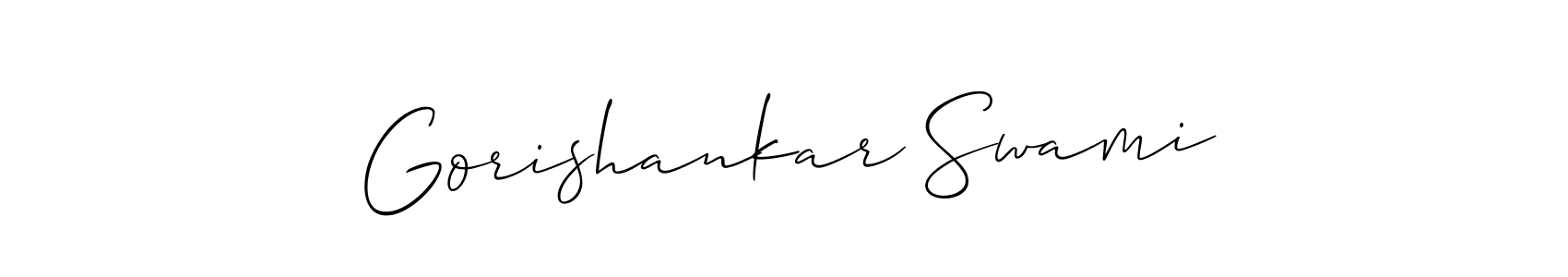 Also we have Gorishankar Swami name is the best signature style. Create professional handwritten signature collection using Allison_Script autograph style. Gorishankar Swami signature style 2 images and pictures png