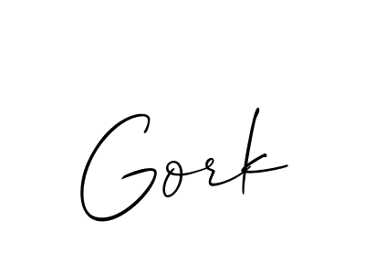 Create a beautiful signature design for name Gork. With this signature (Allison_Script) fonts, you can make a handwritten signature for free. Gork signature style 2 images and pictures png