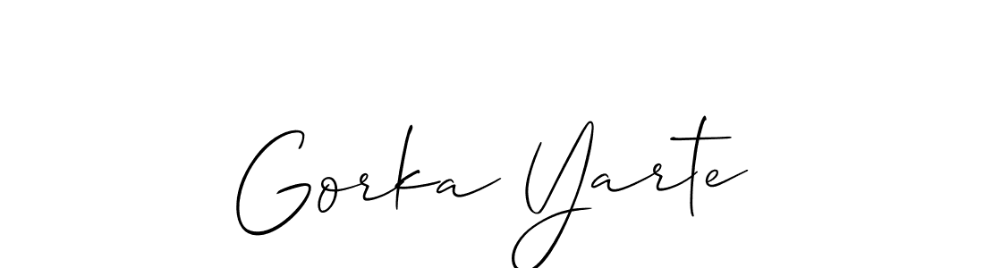 Use a signature maker to create a handwritten signature online. With this signature software, you can design (Allison_Script) your own signature for name Gorka Yarte. Gorka Yarte signature style 2 images and pictures png