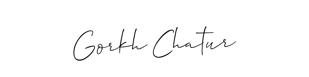 Check out images of Autograph of Gorkh Chatur name. Actor Gorkh Chatur Signature Style. Allison_Script is a professional sign style online. Gorkh Chatur signature style 2 images and pictures png