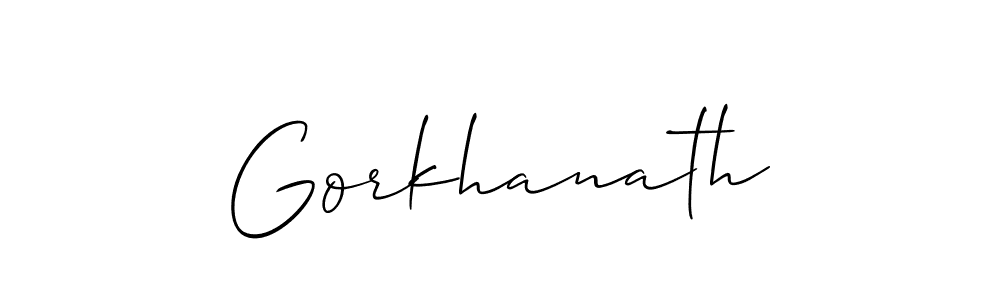 if you are searching for the best signature style for your name Gorkhanath. so please give up your signature search. here we have designed multiple signature styles  using Allison_Script. Gorkhanath signature style 2 images and pictures png