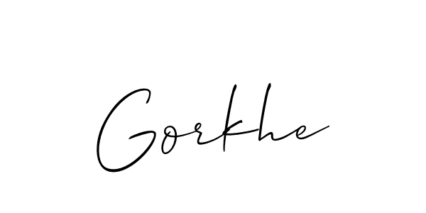 It looks lik you need a new signature style for name Gorkhe. Design unique handwritten (Allison_Script) signature with our free signature maker in just a few clicks. Gorkhe signature style 2 images and pictures png