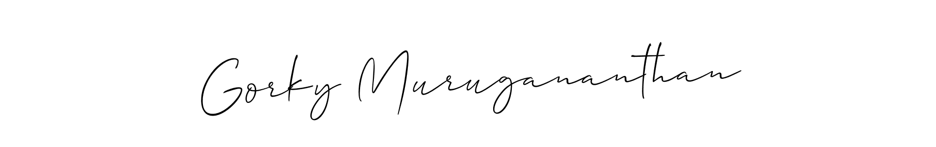 Create a beautiful signature design for name Gorky Murugananthan. With this signature (Allison_Script) fonts, you can make a handwritten signature for free. Gorky Murugananthan signature style 2 images and pictures png