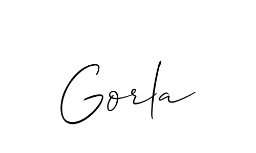 Use a signature maker to create a handwritten signature online. With this signature software, you can design (Allison_Script) your own signature for name Gorla. Gorla signature style 2 images and pictures png