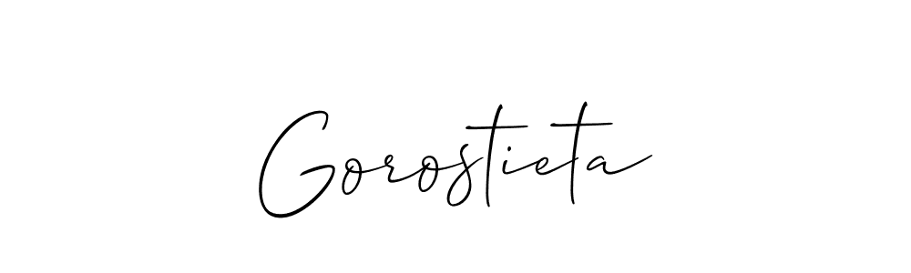 Create a beautiful signature design for name Gorostieta. With this signature (Allison_Script) fonts, you can make a handwritten signature for free. Gorostieta signature style 2 images and pictures png