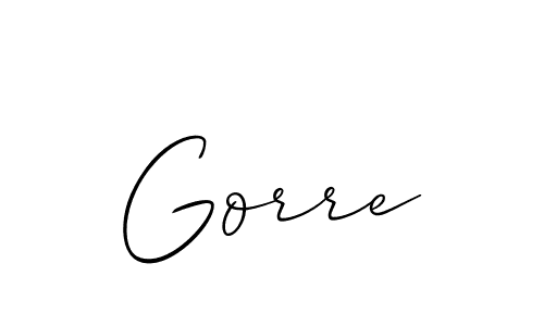 Also we have Gorre name is the best signature style. Create professional handwritten signature collection using Allison_Script autograph style. Gorre signature style 2 images and pictures png