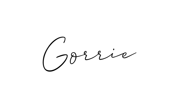 Gorrie stylish signature style. Best Handwritten Sign (Allison_Script) for my name. Handwritten Signature Collection Ideas for my name Gorrie. Gorrie signature style 2 images and pictures png