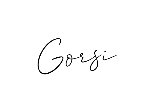 Design your own signature with our free online signature maker. With this signature software, you can create a handwritten (Allison_Script) signature for name Gorsi. Gorsi signature style 2 images and pictures png