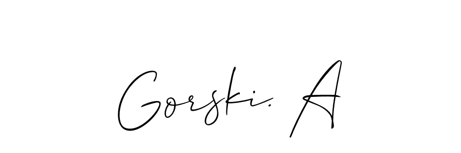 Make a beautiful signature design for name Gorski. A. With this signature (Allison_Script) style, you can create a handwritten signature for free. Gorski. A signature style 2 images and pictures png