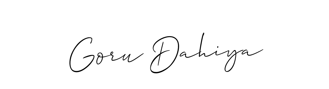 It looks lik you need a new signature style for name Goru Dahiya. Design unique handwritten (Allison_Script) signature with our free signature maker in just a few clicks. Goru Dahiya signature style 2 images and pictures png