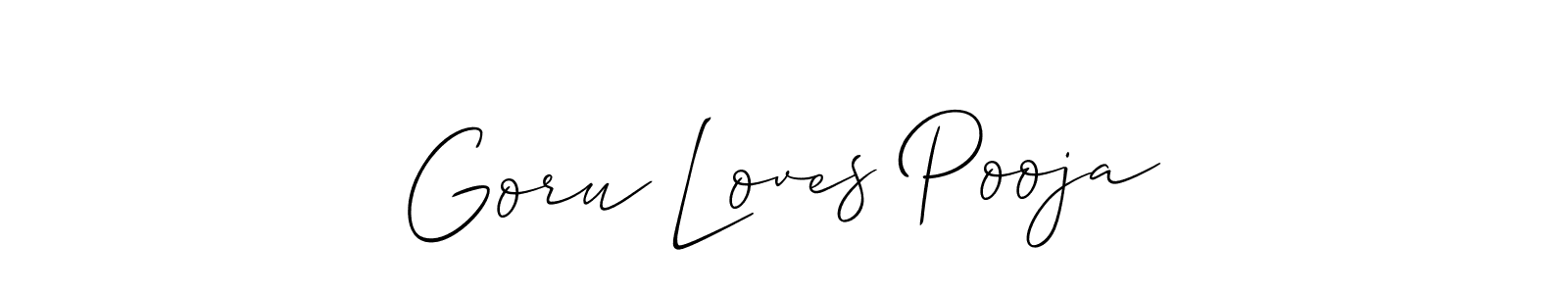 Also we have Goru Loves Pooja name is the best signature style. Create professional handwritten signature collection using Allison_Script autograph style. Goru Loves Pooja signature style 2 images and pictures png