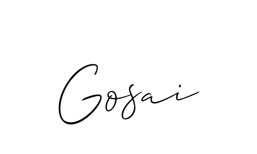 Design your own signature with our free online signature maker. With this signature software, you can create a handwritten (Allison_Script) signature for name Gosai. Gosai signature style 2 images and pictures png