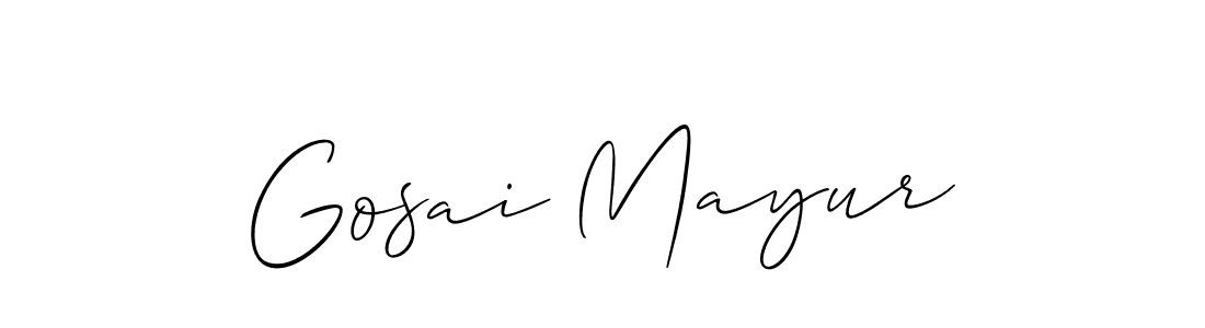 How to make Gosai Mayur name signature. Use Allison_Script style for creating short signs online. This is the latest handwritten sign. Gosai Mayur signature style 2 images and pictures png