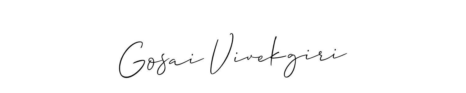 It looks lik you need a new signature style for name Gosai Vivekgiri. Design unique handwritten (Allison_Script) signature with our free signature maker in just a few clicks. Gosai Vivekgiri signature style 2 images and pictures png