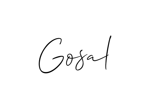 The best way (Allison_Script) to make a short signature is to pick only two or three words in your name. The name Gosal include a total of six letters. For converting this name. Gosal signature style 2 images and pictures png