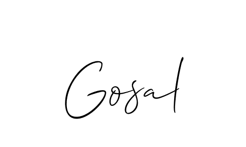 The best way (Allison_Script) to make a short signature is to pick only two or three words in your name. The name Gosal include a total of six letters. For converting this name. Gosal signature style 2 images and pictures png