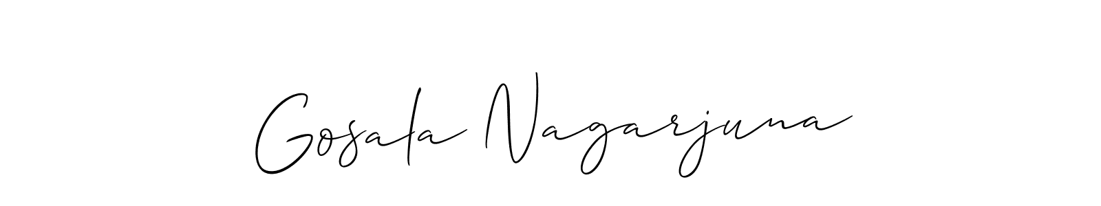 You should practise on your own different ways (Allison_Script) to write your name (Gosala Nagarjuna) in signature. don't let someone else do it for you. Gosala Nagarjuna signature style 2 images and pictures png