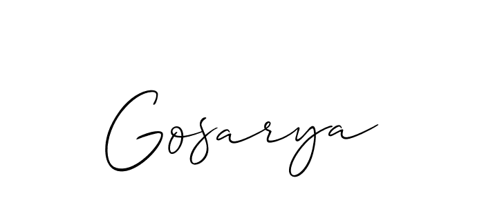 How to make Gosarya name signature. Use Allison_Script style for creating short signs online. This is the latest handwritten sign. Gosarya signature style 2 images and pictures png