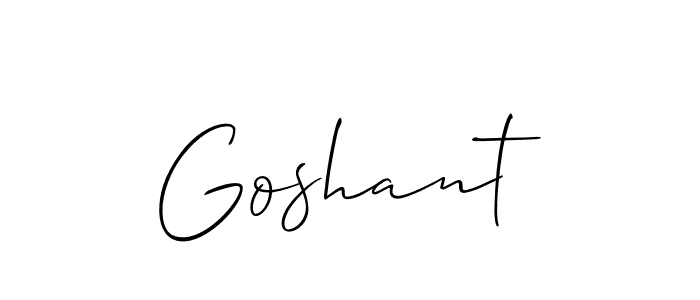 Use a signature maker to create a handwritten signature online. With this signature software, you can design (Allison_Script) your own signature for name Goshant. Goshant signature style 2 images and pictures png