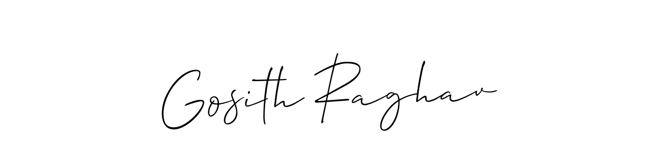 How to make Gosith Raghav name signature. Use Allison_Script style for creating short signs online. This is the latest handwritten sign. Gosith Raghav signature style 2 images and pictures png