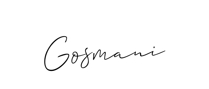 Make a short Gosmani signature style. Manage your documents anywhere anytime using Allison_Script. Create and add eSignatures, submit forms, share and send files easily. Gosmani signature style 2 images and pictures png