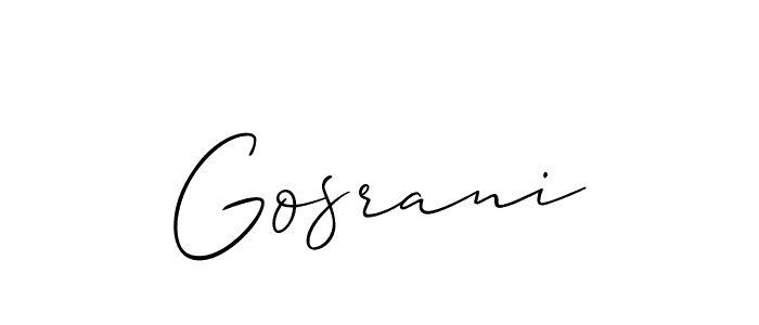 Make a beautiful signature design for name Gosrani. With this signature (Allison_Script) style, you can create a handwritten signature for free. Gosrani signature style 2 images and pictures png