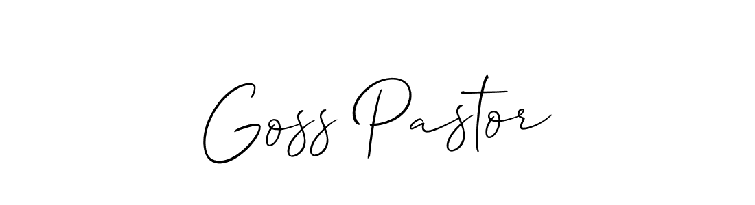 You should practise on your own different ways (Allison_Script) to write your name (Goss Pastor) in signature. don't let someone else do it for you. Goss Pastor signature style 2 images and pictures png
