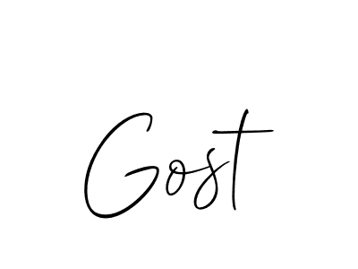 Make a beautiful signature design for name Gost. With this signature (Allison_Script) style, you can create a handwritten signature for free. Gost signature style 2 images and pictures png