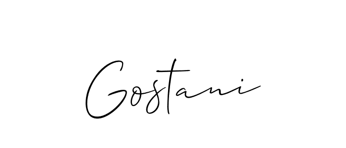 Make a beautiful signature design for name Gostani. Use this online signature maker to create a handwritten signature for free. Gostani signature style 2 images and pictures png