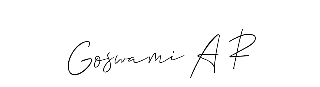 It looks lik you need a new signature style for name Goswami A R. Design unique handwritten (Allison_Script) signature with our free signature maker in just a few clicks. Goswami A R signature style 2 images and pictures png