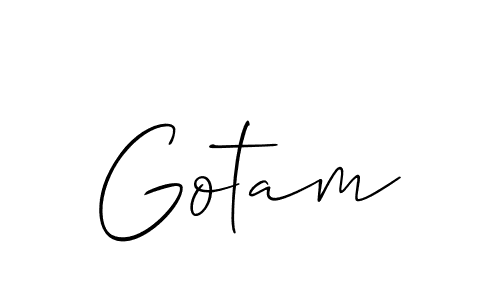 if you are searching for the best signature style for your name Gotam. so please give up your signature search. here we have designed multiple signature styles  using Allison_Script. Gotam signature style 2 images and pictures png