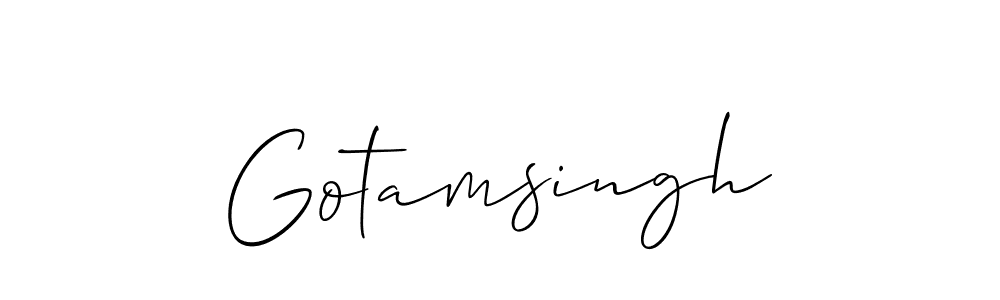 The best way (Allison_Script) to make a short signature is to pick only two or three words in your name. The name Gotamsingh include a total of six letters. For converting this name. Gotamsingh signature style 2 images and pictures png