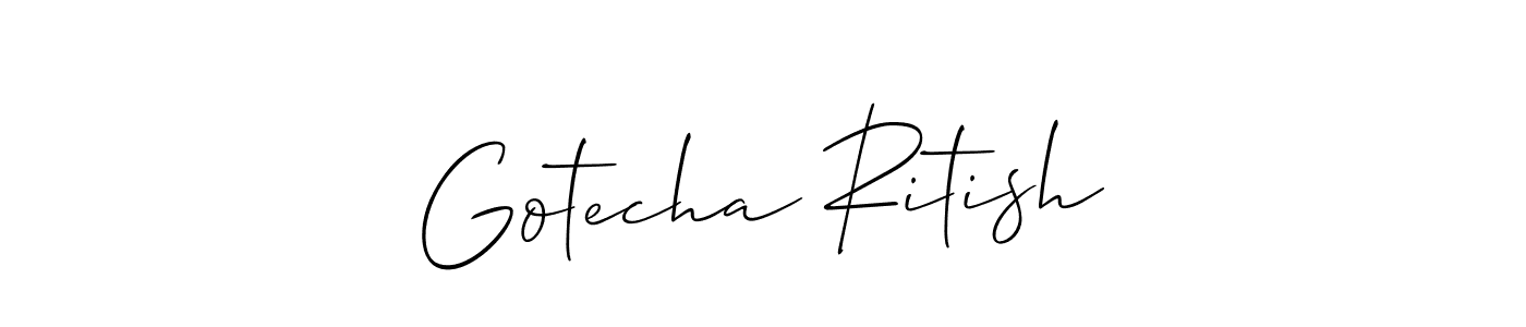 Also You can easily find your signature by using the search form. We will create Gotecha Ritish name handwritten signature images for you free of cost using Allison_Script sign style. Gotecha Ritish signature style 2 images and pictures png