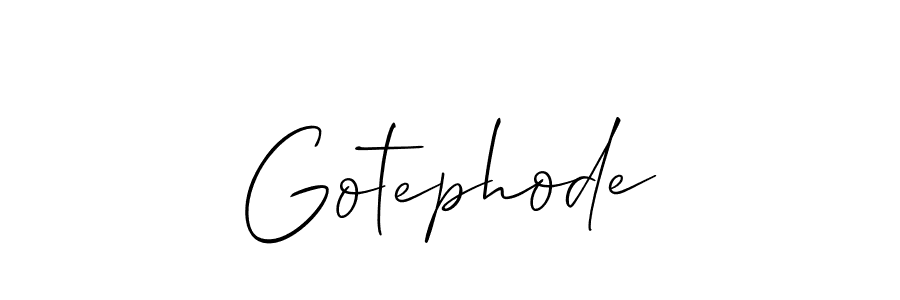 It looks lik you need a new signature style for name Gotephode. Design unique handwritten (Allison_Script) signature with our free signature maker in just a few clicks. Gotephode signature style 2 images and pictures png