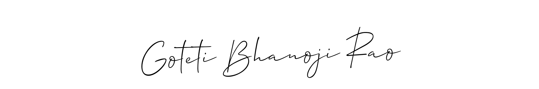 The best way (Allison_Script) to make a short signature is to pick only two or three words in your name. The name Goteti Bhanoji Rao include a total of six letters. For converting this name. Goteti Bhanoji Rao signature style 2 images and pictures png